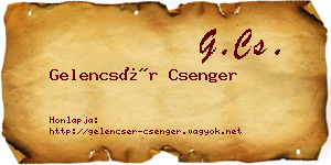 Gelencsér Csenger névjegykártya